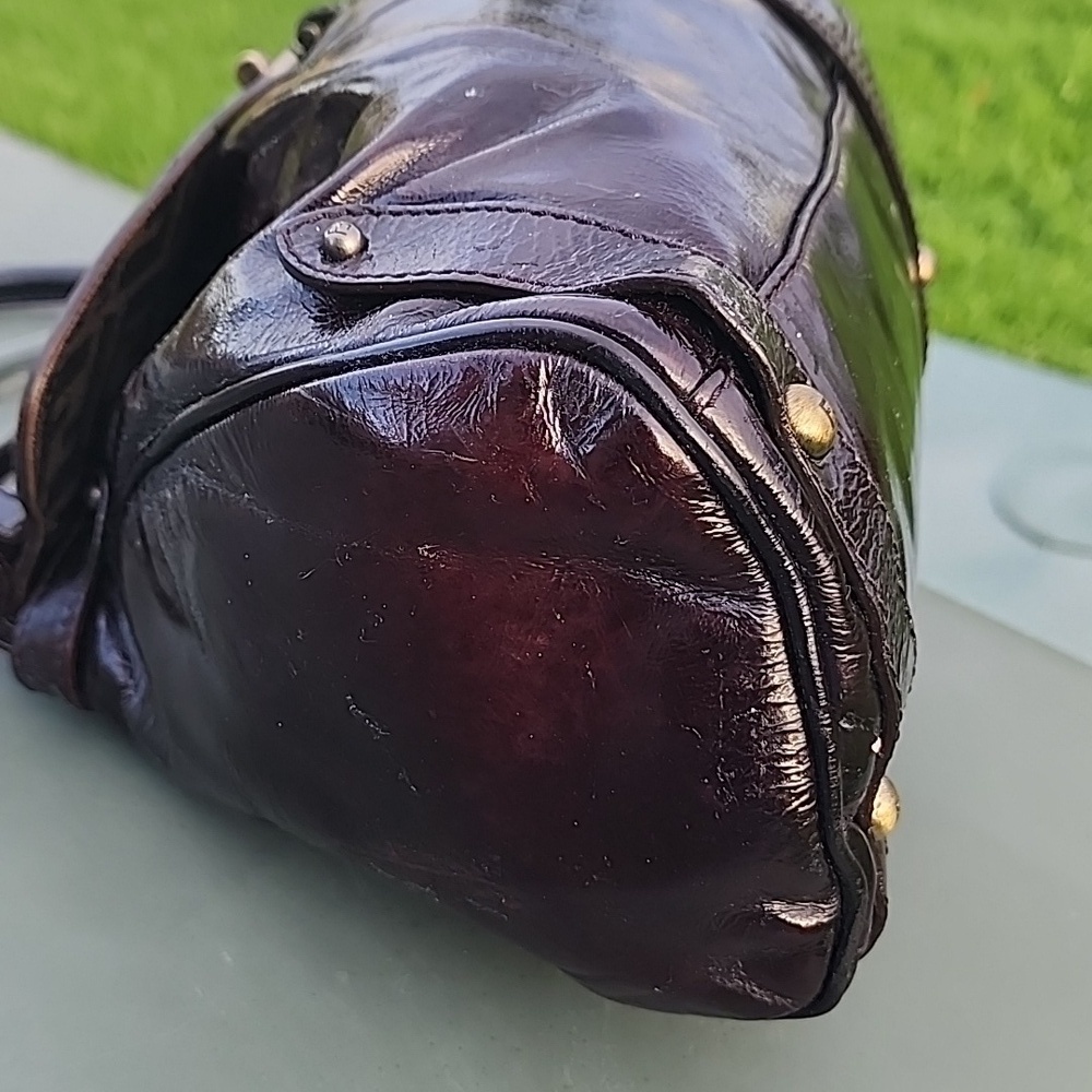 AUTHENTIC RARE FENDI Patent Leather Magic Burgundy Brown Bag - Picture 8 of 16